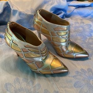 Via Spiga metallic 🎸 stilettos bootie 6.5 37 Cosplay Halloween